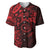 Polynesian Sunset Plumeria Baseball Jersey Red Polynesian Tattoo