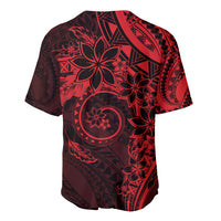 Polynesian Sunset Plumeria Baseball Jersey Red Polynesian Tattoo