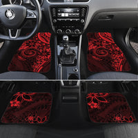 Polynesian Sunset Plumeria Car Mats Red Polynesian Tattoo LT05 Set 4pcs Red - Polynesian Pride