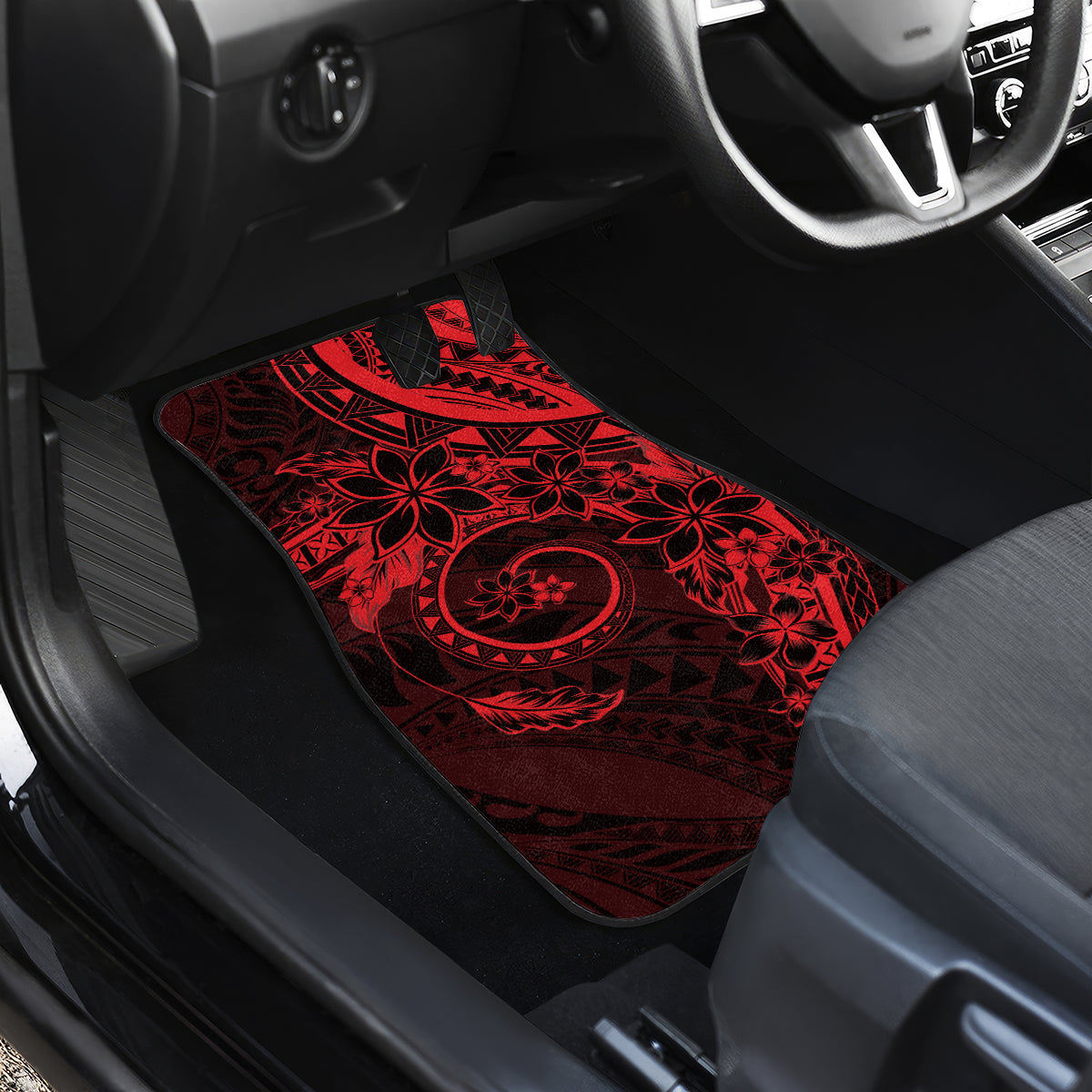 Polynesian Sunset Plumeria Car Mats Red Polynesian Tattoo LT05 - Polynesian Pride