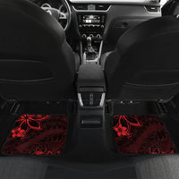Polynesian Sunset Plumeria Car Mats Red Polynesian Tattoo LT05 Set 2pcs - Back Red - Polynesian Pride