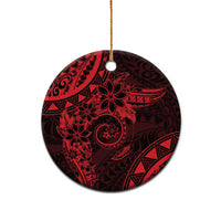 Polynesian Sunset Plumeria Ceramic Ornament Red Polynesian Tattoo LT05 - Polynesian Pride