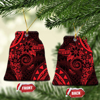 Polynesian Sunset Plumeria Ceramic Ornament Red Polynesian Tattoo LT05 Bell Flake Red - Polynesian Pride