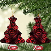 Polynesian Sunset Plumeria Ceramic Ornament Red Polynesian Tattoo LT05 Christmas Tree Red - Polynesian Pride