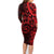 Polynesian Sunset Plumeria Family Matching Long Sleeve Bodycon Dress and Hawaiian Shirt Red Polynesian Tattoo