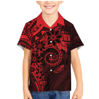 Polynesian Sunset Plumeria Family Matching Mermaid Dress and Hawaiian Shirt Red Polynesian Tattoo