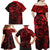 Polynesian Sunset Plumeria Family Matching Off Shoulder Maxi Dress and Hawaiian Shirt Red Polynesian Tattoo