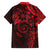 Polynesian Sunset Plumeria Family Matching Short Sleeve Bodycon Dress and Hawaiian Shirt Red Polynesian Tattoo