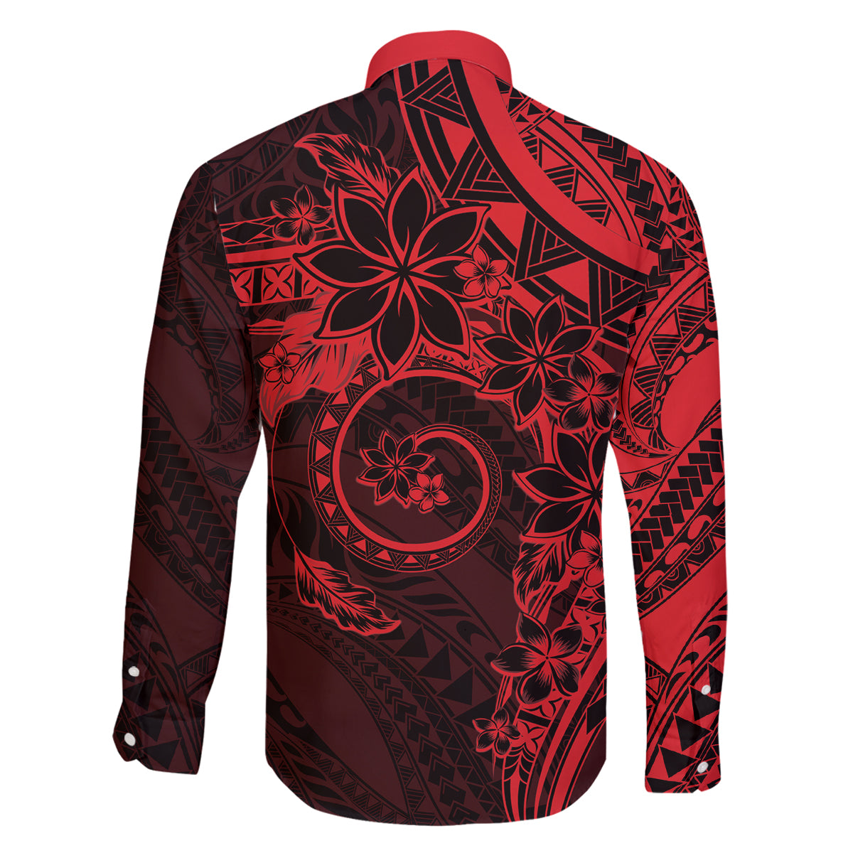 Polynesian Sunset Plumeria Family Matching Tank Maxi Dress and Hawaiian Shirt Red Polynesian Tattoo