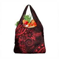 Polynesian Sunset Plumeria Grocery Bag Red Polynesian Tattoo LT05 1-pack One Size Red - Polynesian Pride