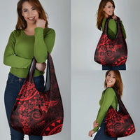 Polynesian Sunset Plumeria Grocery Bag Red Polynesian Tattoo LT05 - Polynesian Pride