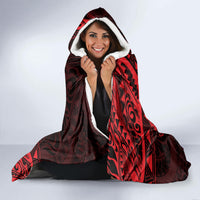 Polynesian Sunset Plumeria Hooded Blanket Red Polynesian Tattoo LT05 - Polynesian Pride
