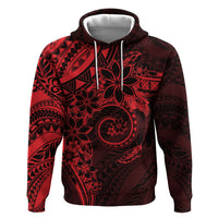 Polynesian Sunset Plumeria Hoodie Red Polynesian Tattoo LT05 Pullover Hoodie Red - Polynesian Pride