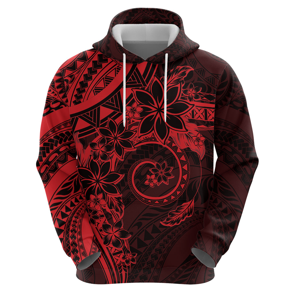 Polynesian Sunset Plumeria Hoodie Red Polynesian Tattoo LT05 - Polynesian Pride