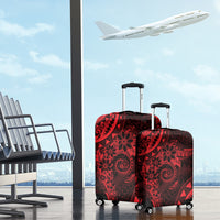 Polynesian Sunset Plumeria Luggage Cover Red Polynesian Tattoo