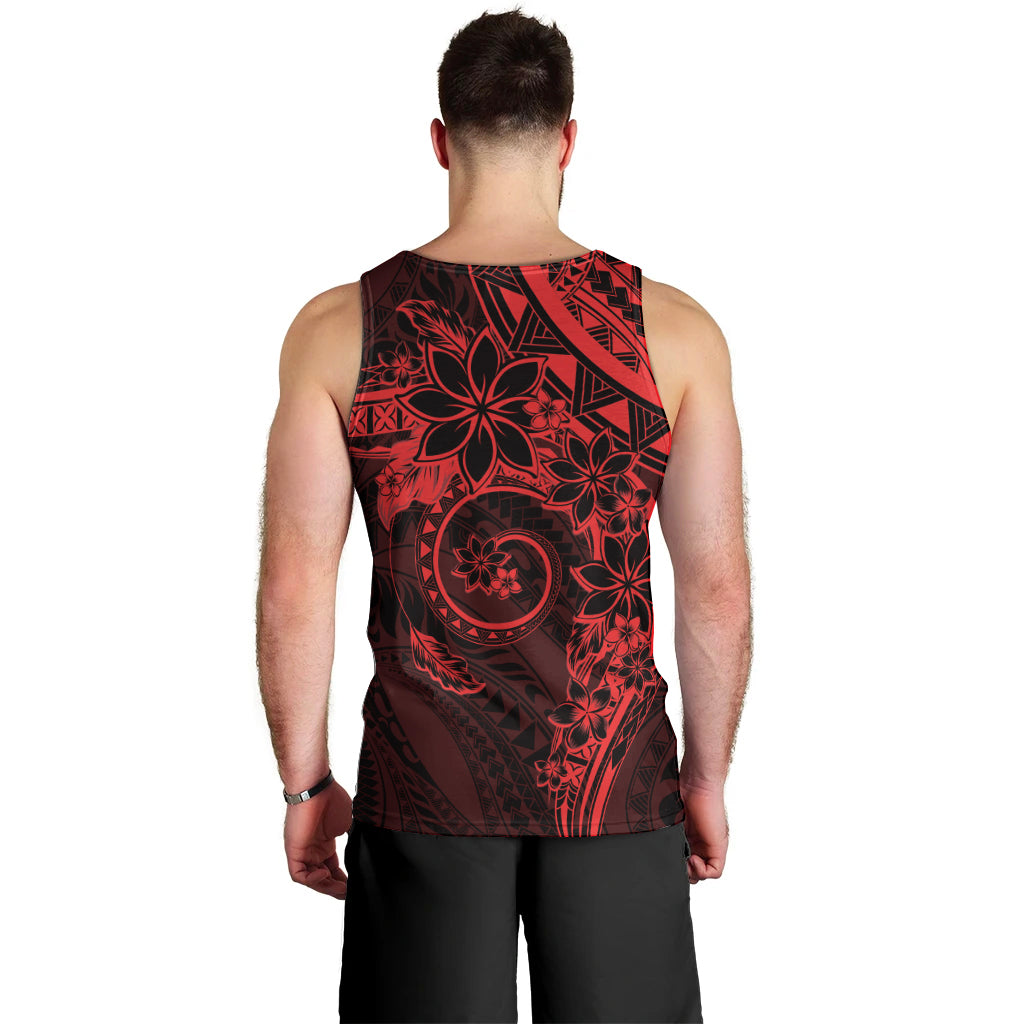 Polynesian Sunset Plumeria Men Tank Top Red Polynesian Tattoo LT05 - Polynesian Pride