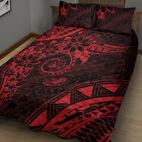 Polynesian Sunset Plumeria Quilt Bed Set Red Polynesian Tattoo LT05 - Polynesian Pride