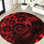 Polynesian Sunset Plumeria Round Carpet Red Polynesian Tattoo