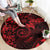 Polynesian Sunset Plumeria Round Carpet Red Polynesian Tattoo