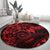 Polynesian Sunset Plumeria Round Carpet Red Polynesian Tattoo