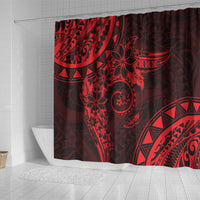 Polynesian Sunset Plumeria Shower Curtain Red Polynesian Tattoo