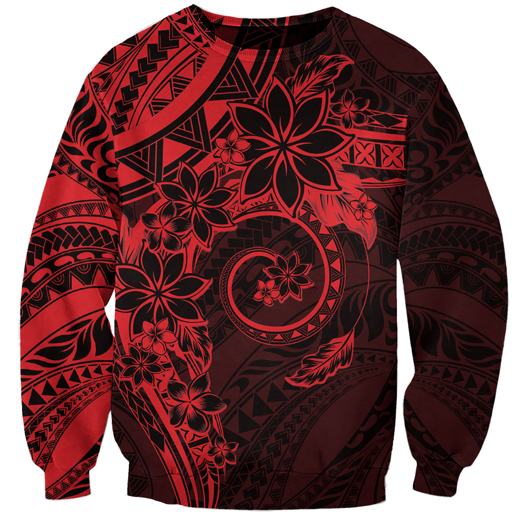 Polynesian Sunset Plumeria Sweatshirt Red Polynesian Tattoo