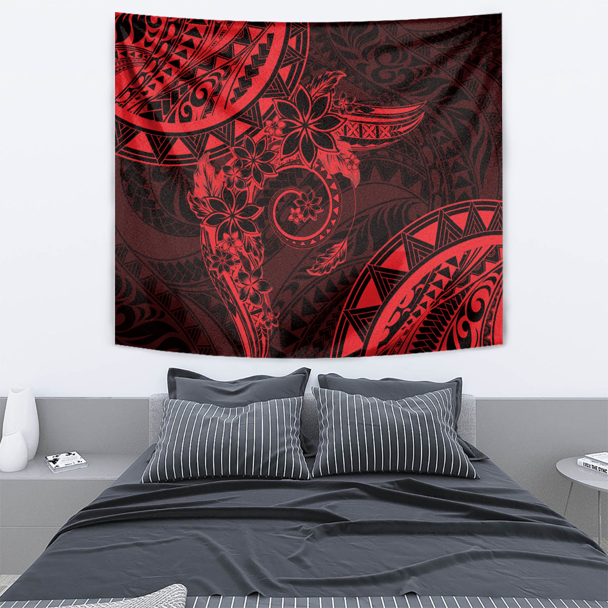Polynesian Sunset Plumeria Tapestry Red Polynesian Tattoo LT05 - Polynesian Pride