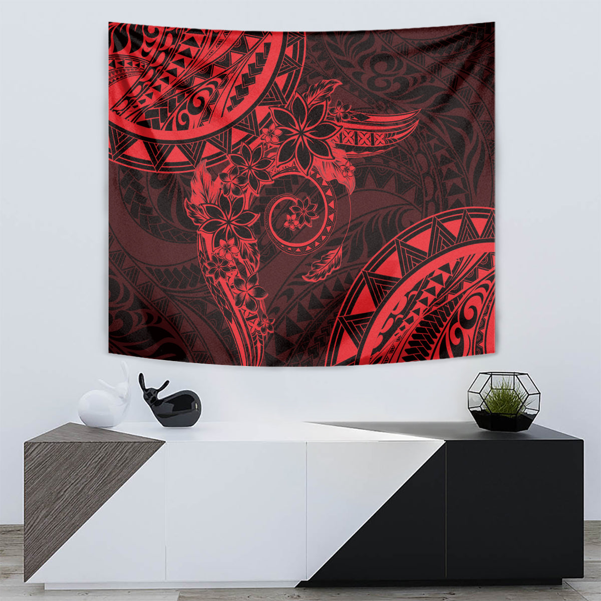 Polynesian Sunset Plumeria Tapestry Red Polynesian Tattoo LT05 - Polynesian Pride