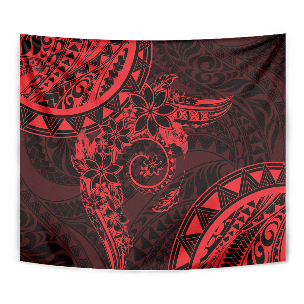 Polynesian Sunset Plumeria Tapestry Red Polynesian Tattoo LT05 - Polynesian Pride