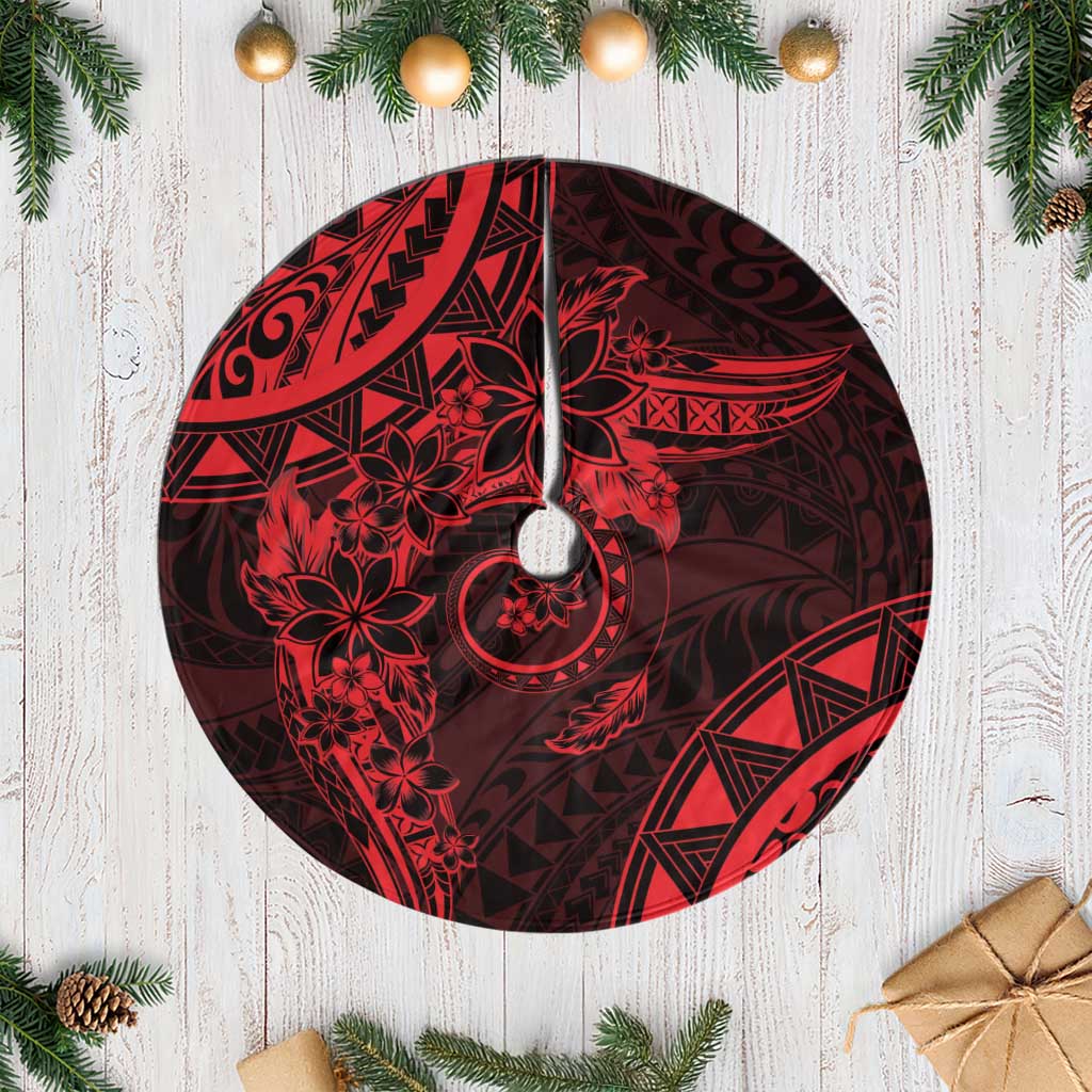 Polynesian Sunset Plumeria Tree Skirt Red Polynesian Tattoo