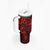 Red Polynesian Pattern With Plumeria Flowers Tumbler With Handle