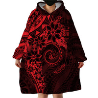 Polynesian Sunset Plumeria Wearable Blanket Hoodie Red Polynesian Tattoo LT05 - Polynesian Pride