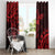 Polynesian Sunset Plumeria Window Curtain Red Polynesian Tattoo