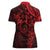 Polynesian Sunset Plumeria Women Polo Shirt Red Polynesian Tattoo