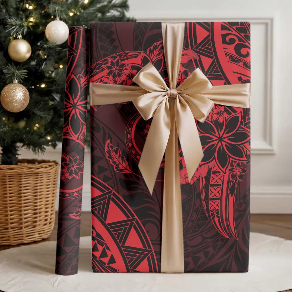 Polynesian Sunset Plumeria Wrapping Paper Red Polynesian Tattoo LT05 - Polynesian Pride