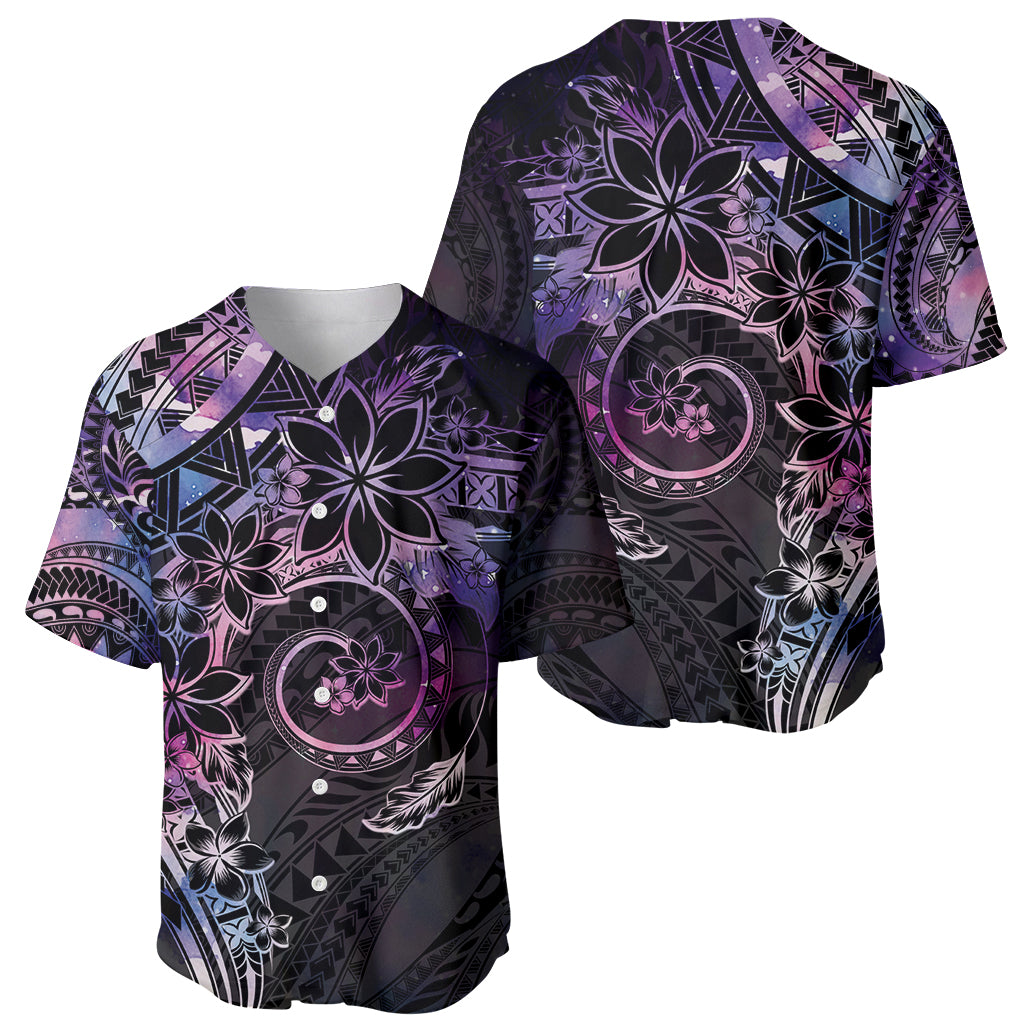 Polynesian Sunset Plumeria Baseball Jersey Galaxy Polynesian Tattoo