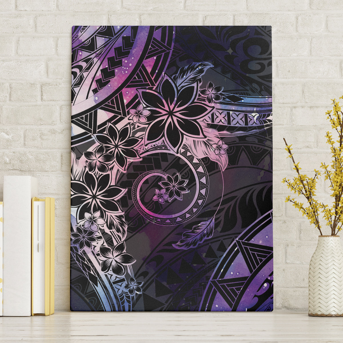 Polynesian Sunset Plumeria Canvas Wall Art Galaxy Polynesian Tattoo LT05 Without Frame Galaxy - Polynesian Pride