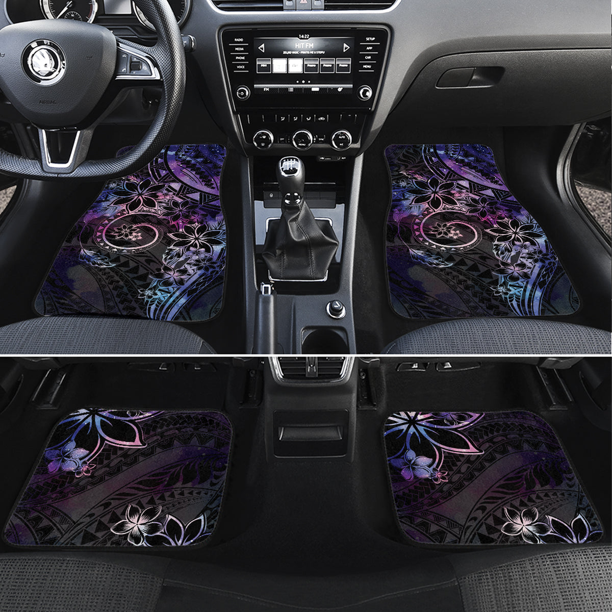 Polynesian Sunset Plumeria Car Mats Galaxy Polynesian Tattoo LT05 Set 4pcs Galaxy - Polynesian Pride