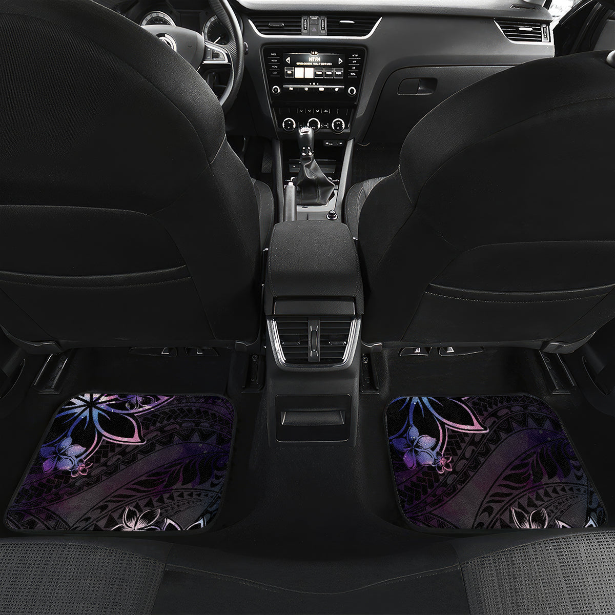 Polynesian Sunset Plumeria Car Mats Galaxy Polynesian Tattoo LT05 Set 2pcs - Back Galaxy - Polynesian Pride