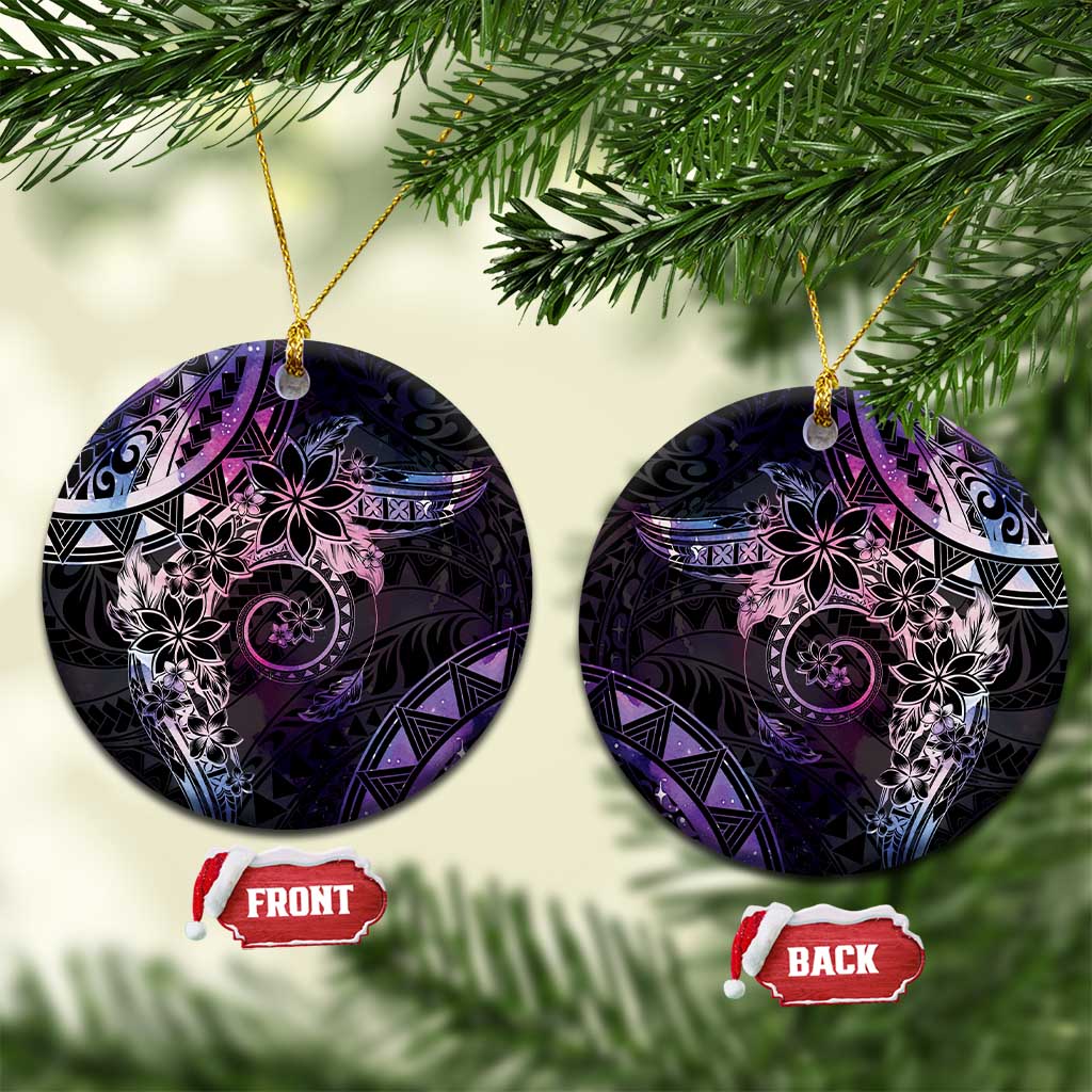 Polynesian Sunset Plumeria Ceramic Ornament Galaxy Polynesian Tattoo LT05 Circle Galaxy - Polynesian Pride
