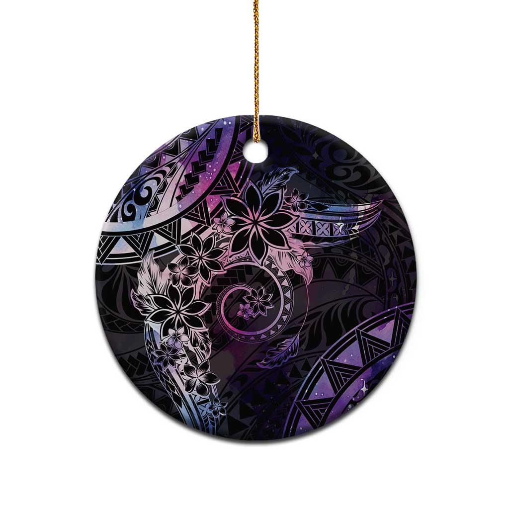 Polynesian Sunset Plumeria Ceramic Ornament Galaxy Polynesian Tattoo LT05 - Polynesian Pride