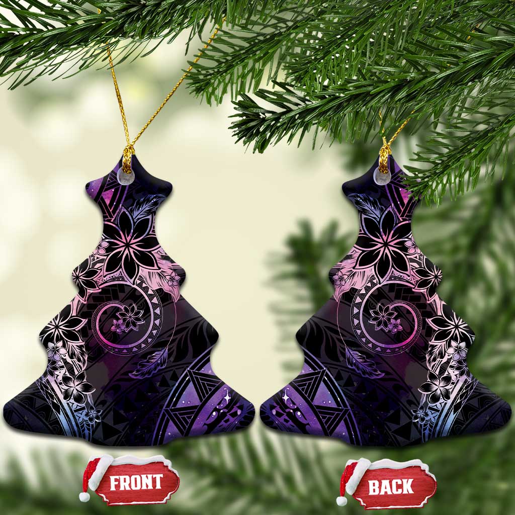 Polynesian Sunset Plumeria Ceramic Ornament Galaxy Polynesian Tattoo LT05 Christmas Tree Galaxy - Polynesian Pride