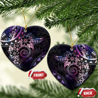 Polynesian Sunset Plumeria Ceramic Ornament Galaxy Polynesian Tattoo LT05 Heart Galaxy - Polynesian Pride
