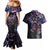 Polynesian Sunset Plumeria Couples Matching Mermaid Dress and Hawaiian Shirt Galaxy Polynesian Tattoo