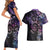 Polynesian Sunset Plumeria Couples Matching Short Sleeve Bodycon Dress and Hawaiian Shirt Galaxy Polynesian Tattoo