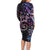 Polynesian Sunset Plumeria Family Matching Long Sleeve Bodycon Dress and Hawaiian Shirt Galaxy Polynesian Tattoo