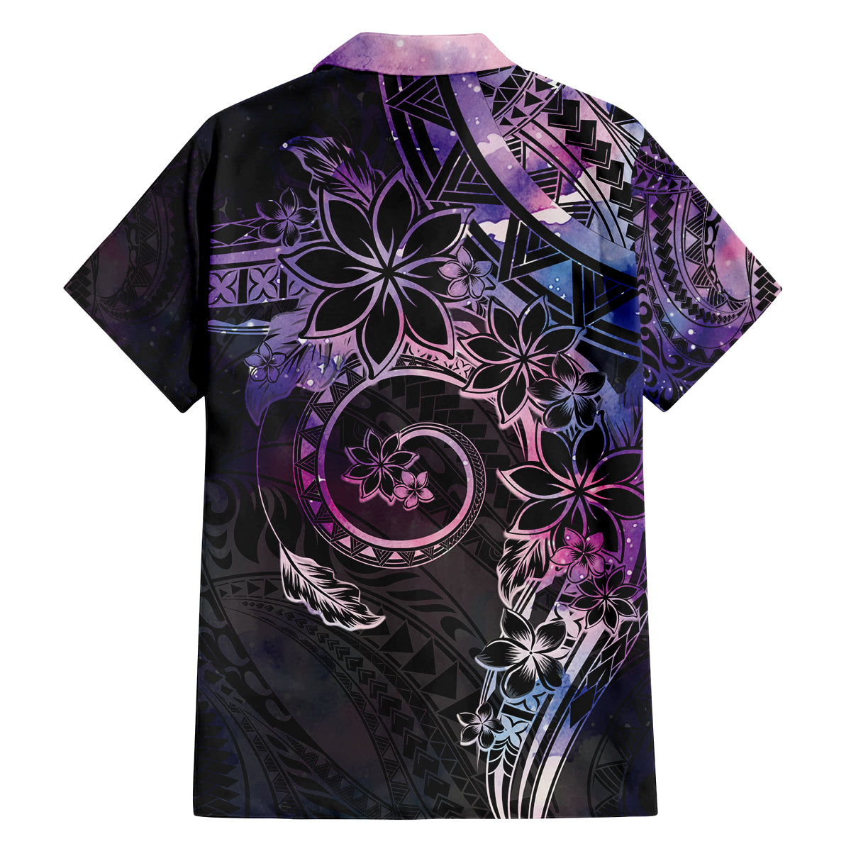 Polynesian Sunset Plumeria Family Matching Off Shoulder Maxi Dress and Hawaiian Shirt Galaxy Polynesian Tattoo