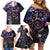 Polynesian Sunset Plumeria Family Matching Off Shoulder Short Dress and Hawaiian Shirt Galaxy Polynesian Tattoo