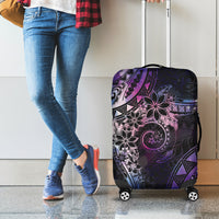 Polynesian Sunset Plumeria Luggage Cover Galaxy Polynesian Tattoo