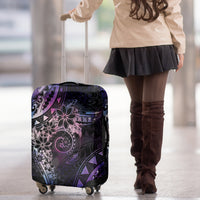 Polynesian Sunset Plumeria Luggage Cover Galaxy Polynesian Tattoo
